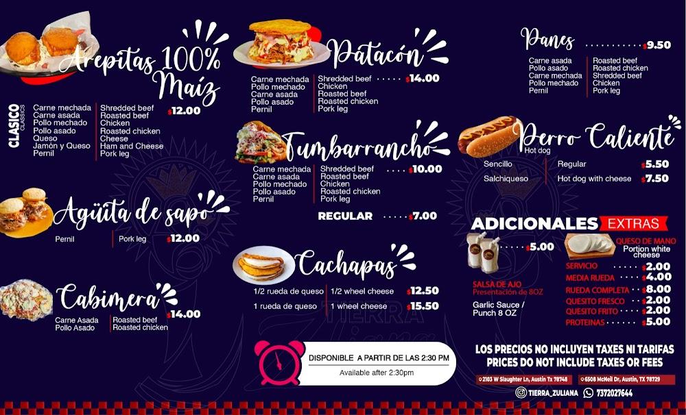 Tierra Zuliana Menu image 2
